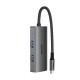 Rixus RXHU07 USB-C To Ethernet HDMI Adaptor With Docking Station Grey