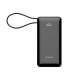 Rixus RXPB01B Power Bank 10.000mAh With Built-In Handstrap Cable Black