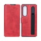 Rixus Wallet Case For Samsung Galaxy Z Fold 4 With Pen Holder Red