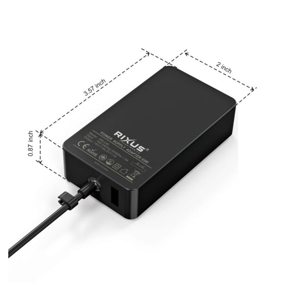 Rixus RXLC40 Microsoft Surface Charger 65W