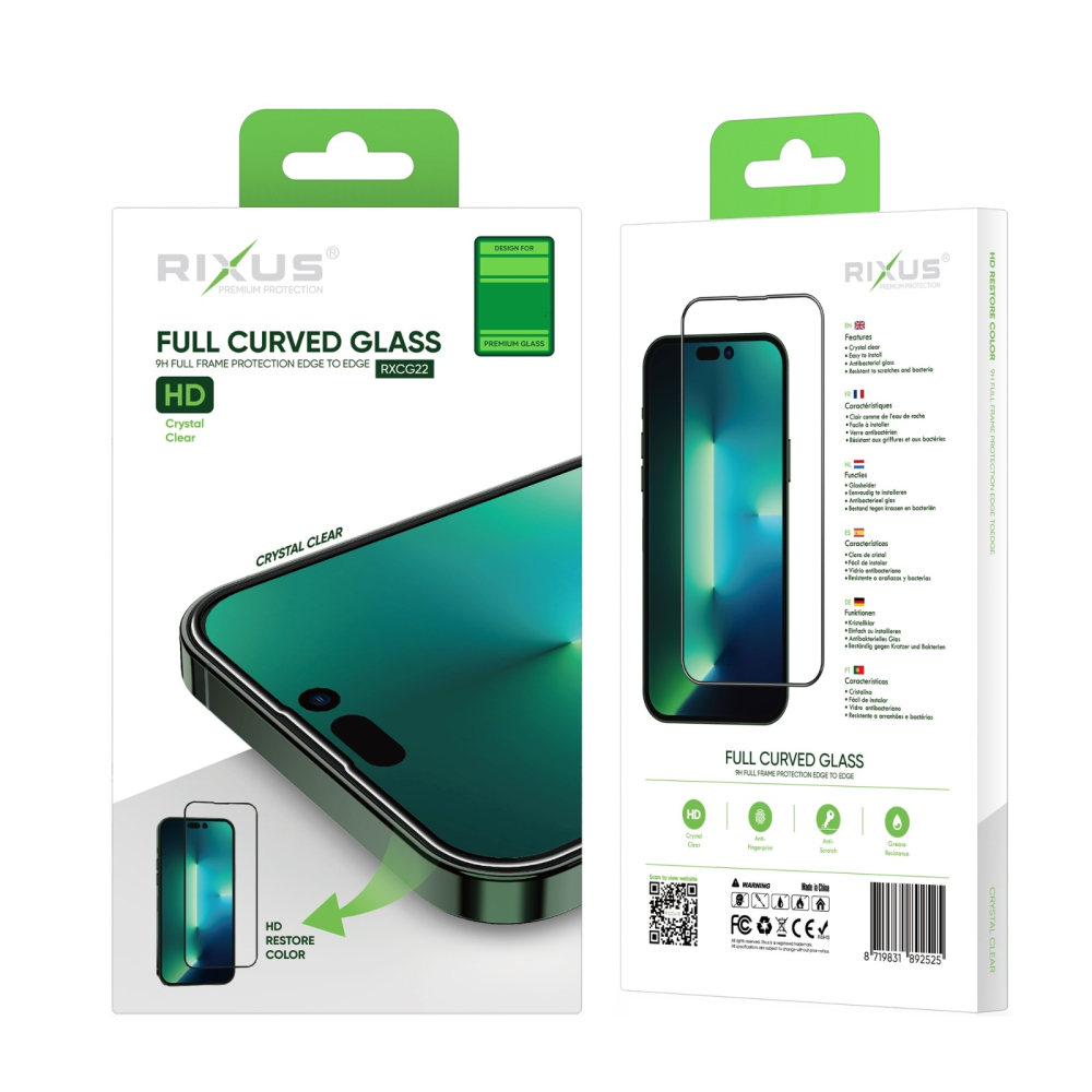 Rixus Clear HD Full Cover Tempered Glass For iPhone X, XS, 11 Pro