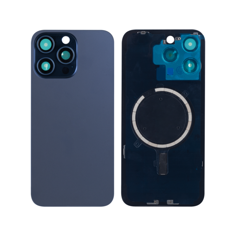 For iPhone 15 Pro Extra Glass Blue Titanium (Enlarged Camera Frame) (excl. Logo)