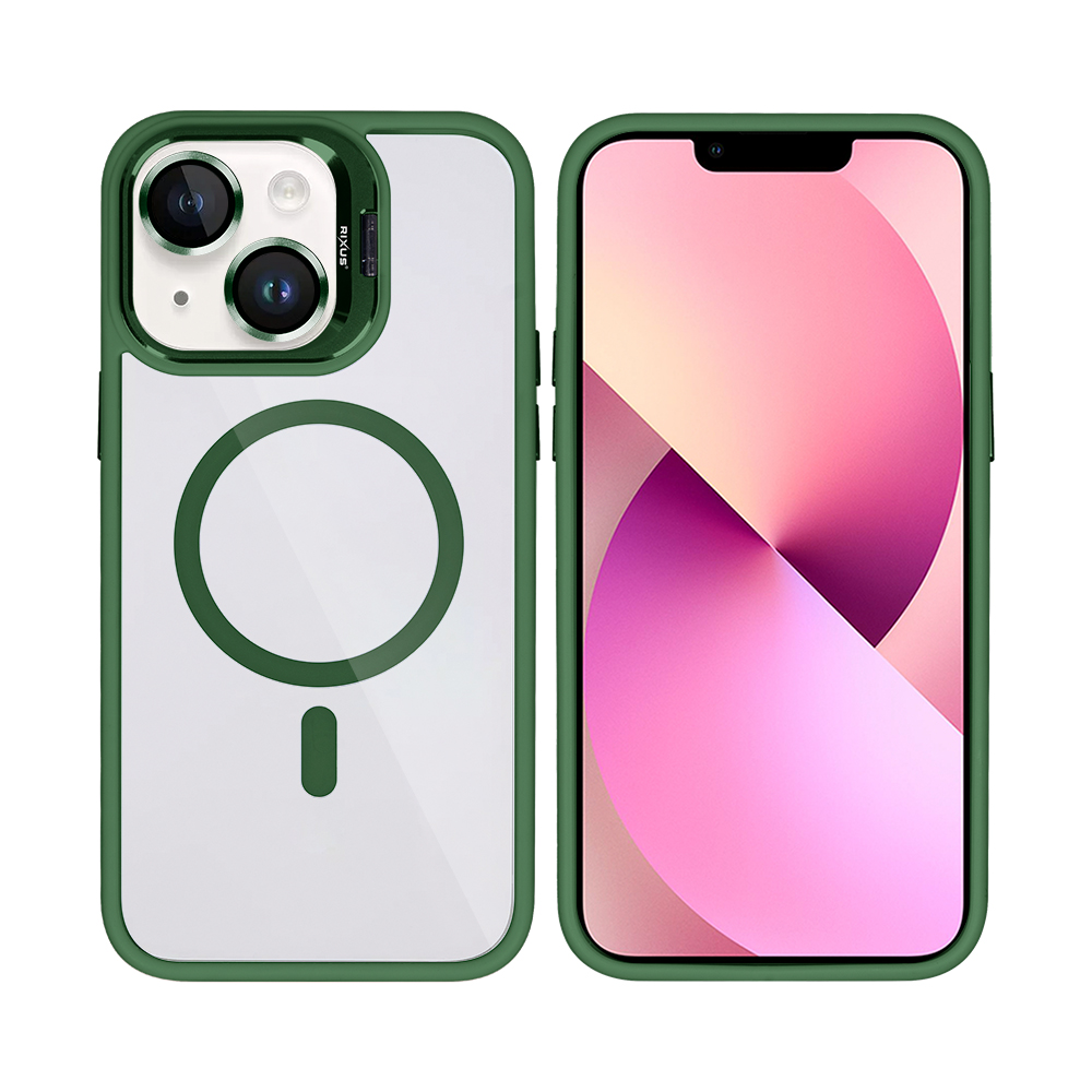 Rixus Classic 03 Case With MagSafe For iPhone 14 Dark Green