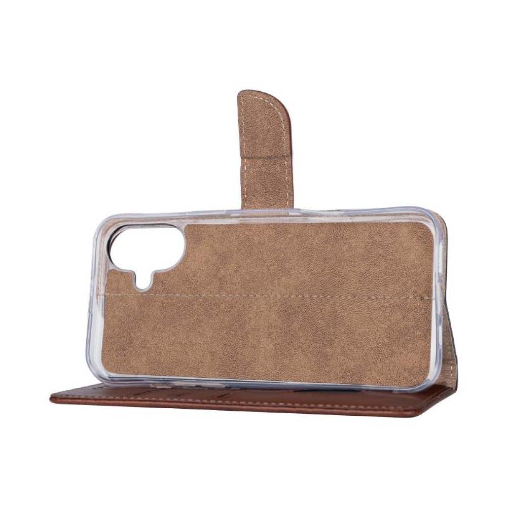 Rixus Bookcase For iPhone 16 Brown