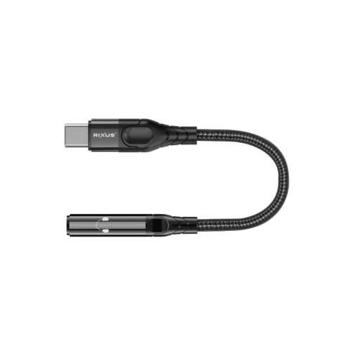 Rixus RXMU36C USB-C to 3.5mm Audio Adapter Female 10CM Black